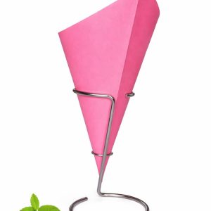 Roze papier puntzak friet, de puntzak voor roze thema feestjes, zoals babyshower