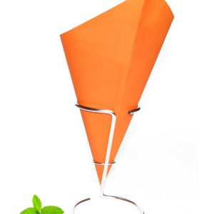 Frietzak Oranje, papier puntzak oranje van vetvrij papier